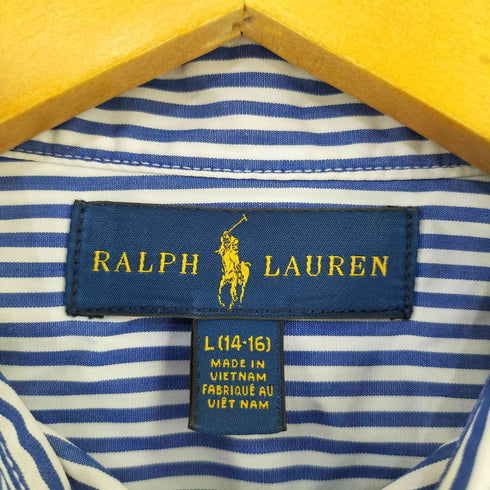 ラルフローレン RALPH LAUREN ポニー刺繍ストライプ BDシャツ レディース import:L