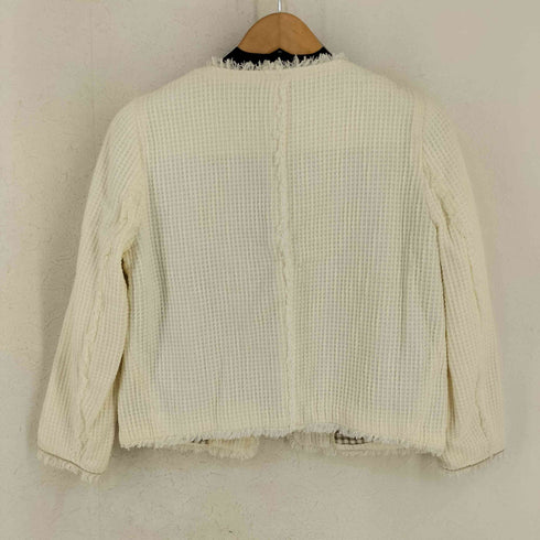 ザラ ZARA ツイード ノーカラージャケット レディース import:S