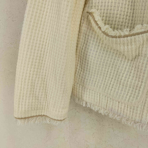 ザラ ZARA ツイード ノーカラージャケット レディース import:S