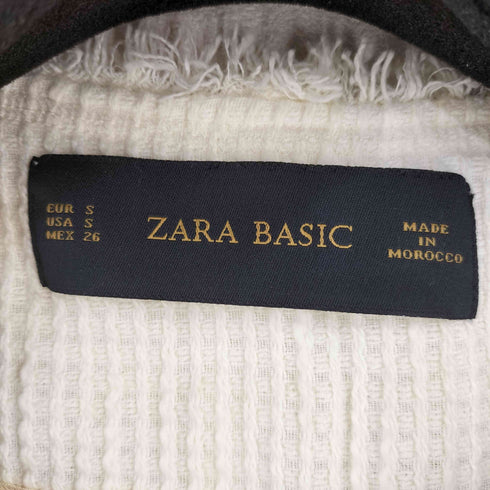 ザラ ZARA ツイード ノーカラージャケット レディース import:S