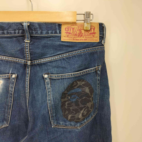 アベイシングエイプ A BATHING APE CAMO APE HEAD DENIM PANTS カモ エイプ ヘッド デニム パンツ メンズ JPN:M