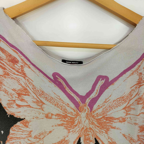ミスシックスティ MISS SIXTY ボートネックカットソー 切りっぱなし レディース import:M