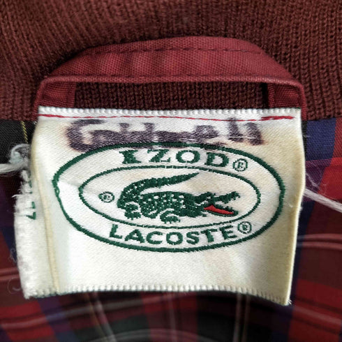 アイゾッドラコステ IZOD LACOSTE 裏地チェック ワニ刺繍スウィングトップ メンズ L