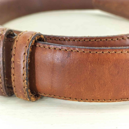 シーケーカルバンクライン ck Calvin Klein USA製 ロゴ刻印 レザーベルト メンズ 32/30cm