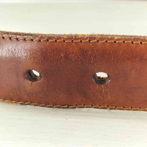 シーケーカルバンクライン ck Calvin Klein USA製 ロゴ刻印 レザーベルト メンズ 32/30cm
