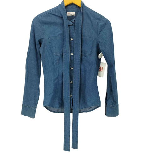 レッドヴァレンティノ RED VALENTINO ボウタイ デニム Lシャツ レディース JPN:40