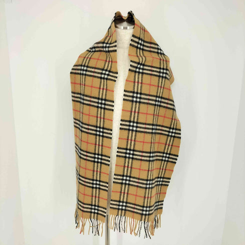 バーバリーズ BURBERRYS 英国製 LAMBSWOOL ノバチェック ウール フリンジ マフラー メンズ