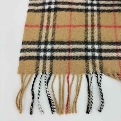バーバリーズ BURBERRYS 英国製 LAMBSWOOL ノバチェック ウール フリンジ マフラー メンズ