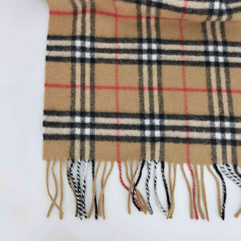 バーバリーズ BURBERRYS 英国製 LAMBSWOOL ノバチェック ウール フリンジ マフラー メンズ