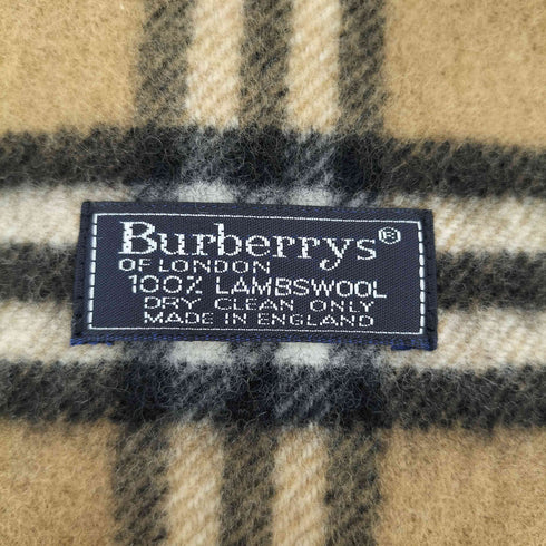 バーバリーズ BURBERRYS 英国製 LAMBSWOOL ノバチェック ウール フリンジ マフラー メンズ