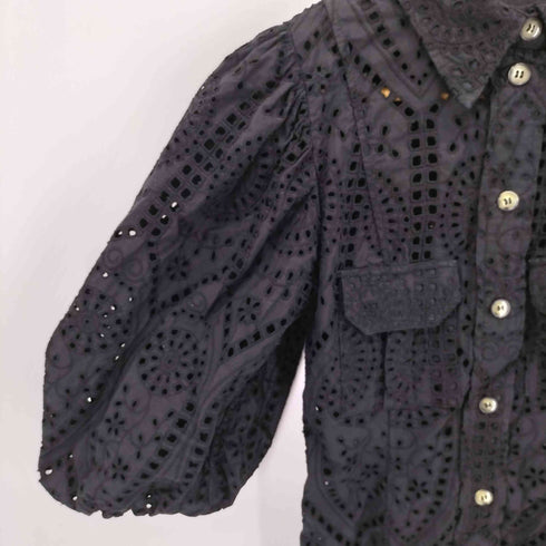 ガニー Ganni アイレット刺繍カットワークシャツワンピース レディース JPN:34