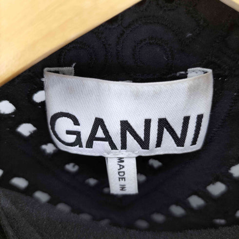ガニー Ganni アイレット刺繍カットワークシャツワンピース レディース JPN:34