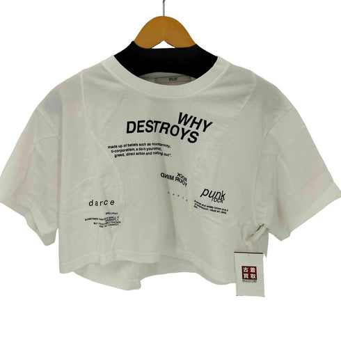 SPELLEDIT クロップド プリントTシャツ レディース