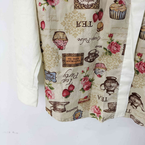 L/S 総柄 比翼シャツ レディース