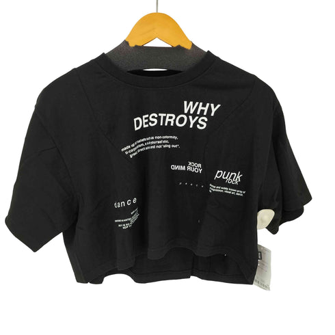 SPELLEDIT クロップド プリントTシャツ レディース