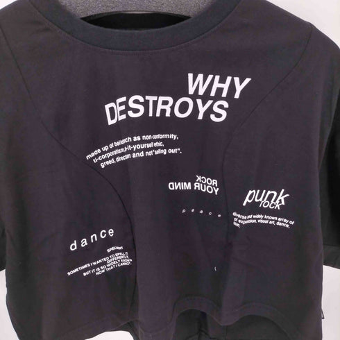 SPELLEDIT クロップド プリントTシャツ レディース
