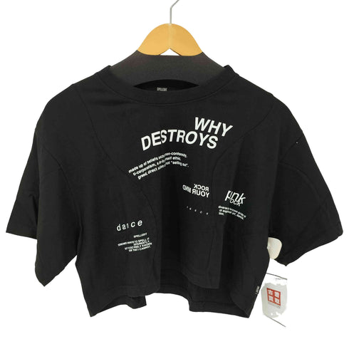 SPELLEDIT クロップド プリントTシャツ レディース