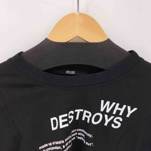 SPELLEDIT クロップド プリントTシャツ レディース