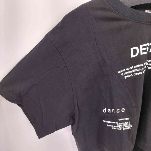 SPELLEDIT クロップド プリントTシャツ レディース