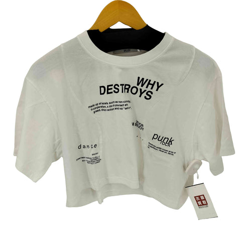 SPELLEDIT クロップド プリントTシャツ レディース