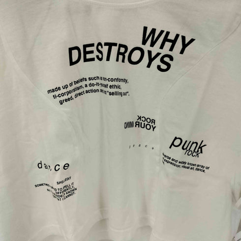SPELLEDIT クロップド プリントTシャツ レディース