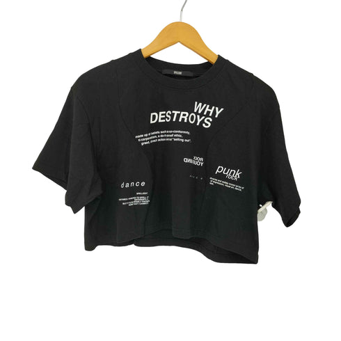 SPELLEDIT クロップド プリントTシャツ レディース