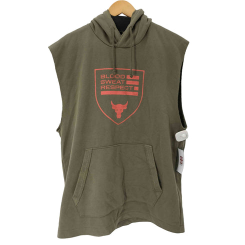 アンダーアーマー UNDER ARMOUR 22SS UAプロジェクトロック ヘビーウエイト テリー スリーブレス フーディー メンズ XXL