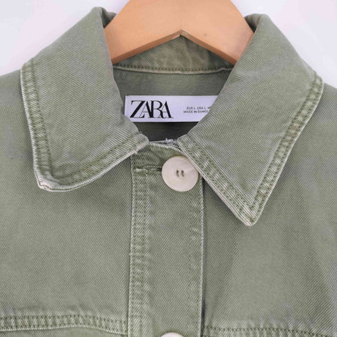 ザラ ZARA タックスリーブ デニムジャケット レディース import:L