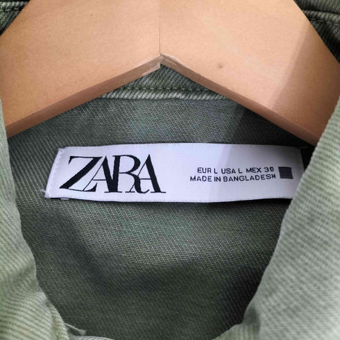 ザラ ZARA タックスリーブ デニムジャケット レディース import:L