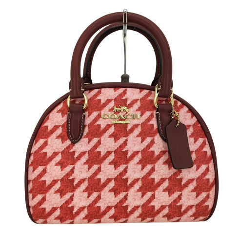 コーチ COACH シドニー サッチェル・ハウンドトゥース プリント 2way バッグ レディース