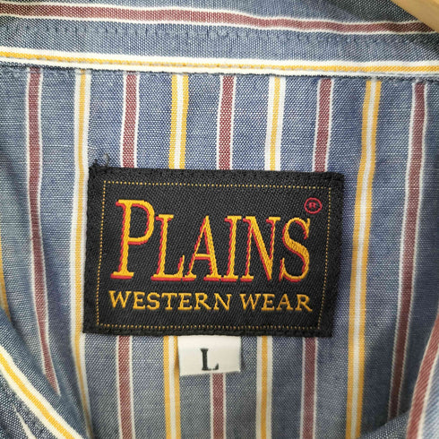 プレインズ PLAINS ストライプ ウエスタンシャツ メンズ import:L