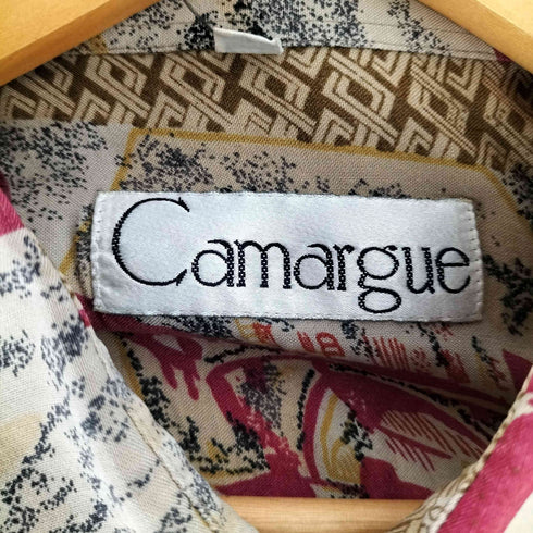 Camargue 総柄 レーヨン シャツ メンズ import:XL