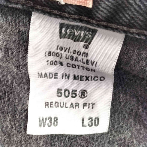 リーバイス Levis 505 メキシコ製 REGULAR FIT ブラックデニムパンツ メンズ 38inch