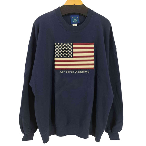 ユーエスエアーフォース U.S. AIR FORCE oarsman usa製 air force academy 星条旗 クルーネックスウェット メンズ import:XXL