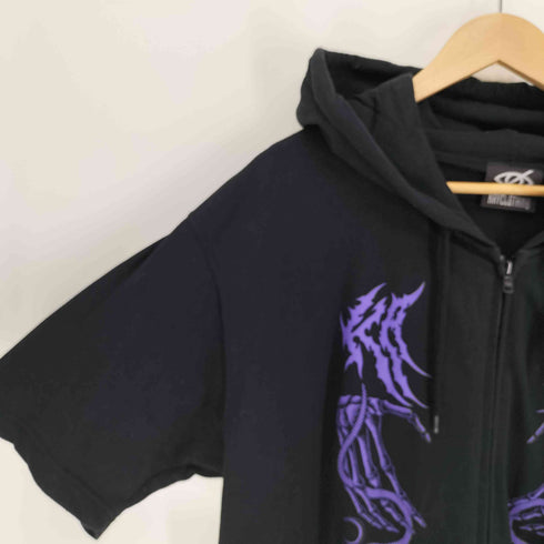 ケリークロージング KRY CLOTHING ボーンハンド プリント S/S ジップアップ パーカー メンズ XXXL