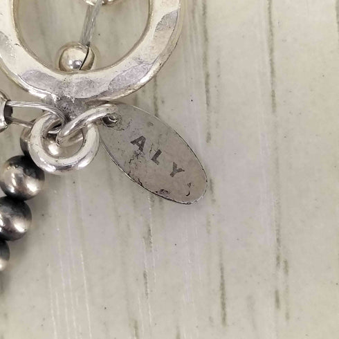 ALY アーリイ SILVER925刻印 ハートチャーム シルバー ブレスレット レディース