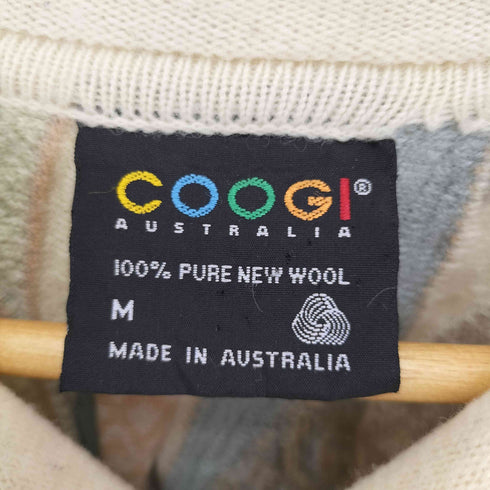 クージー COOGI オーストラリア製 ロールネック 総柄 ウール プルオーバー 3D ニット レディース import:M