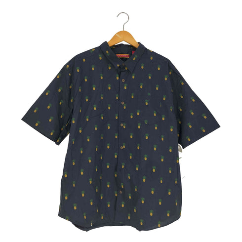 ハバネラ HAVANERA パイナップル柄 半袖シャツ メンズ import:XXL