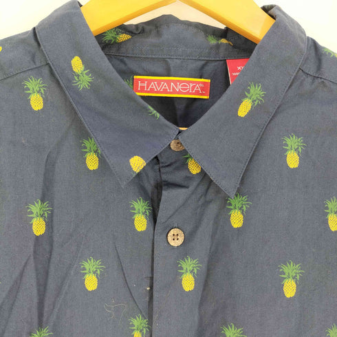 ハバネラ HAVANERA パイナップル柄 半袖シャツ メンズ import:XXL
