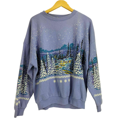 Lifestyles ライフスタイルズ 90S USA製 スノー 雪 発砲プリント スウエット メンズ ONE SIZE