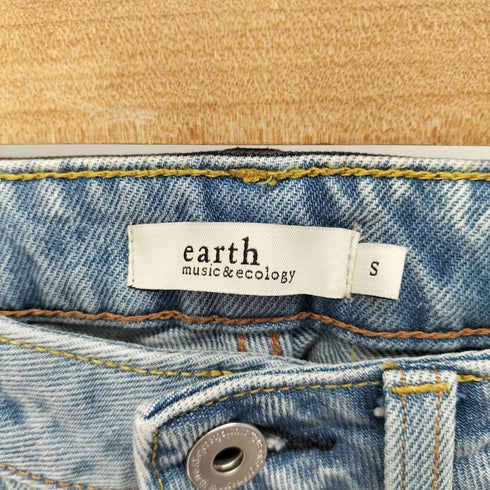 アースミュージックアンドエコロジー earth music&ecology セルフカットワイドデニムパンツ レディース JPN:S