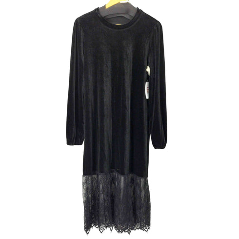 L/S レースドッキングベロアワンピース レディース