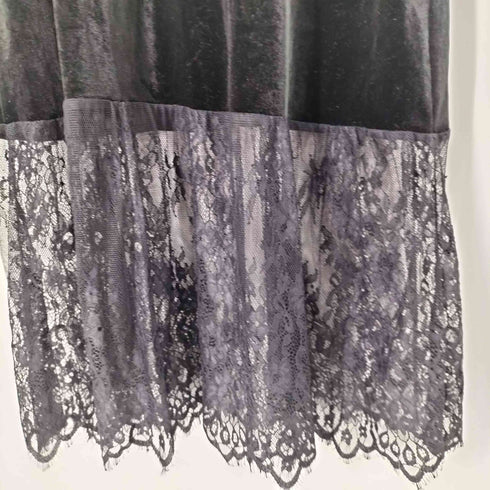 L/S レースドッキングベロアワンピース レディース
