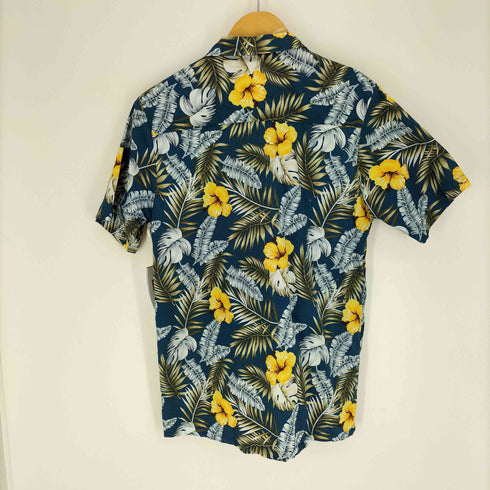 MOANA FASHION ハイビスカス柄 花柄 開襟オープンカラー アロハ シャツ メンズ import:S