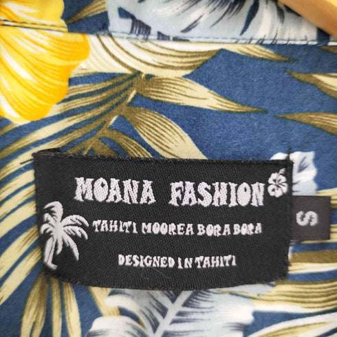 MOANA FASHION ハイビスカス柄 花柄 開襟オープンカラー アロハ シャツ メンズ import:S