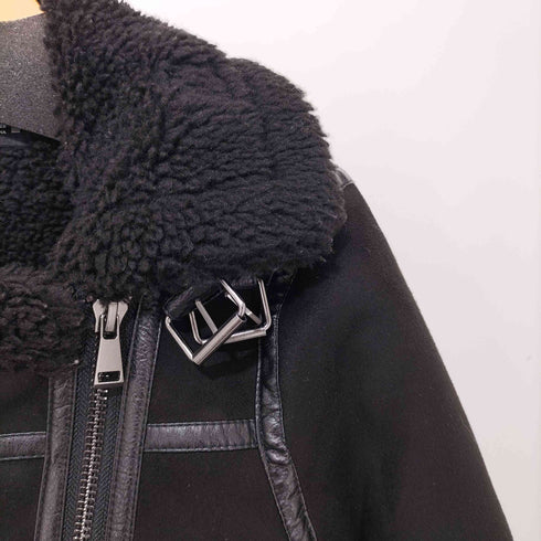 ザラ ZARA ダブルライダース ムートンジャケット レディース import:M