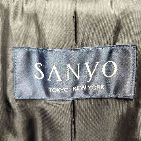 サンヨー SANYO アンゴラ混 比翼 ウール ステンカラーコート レディース 9AR