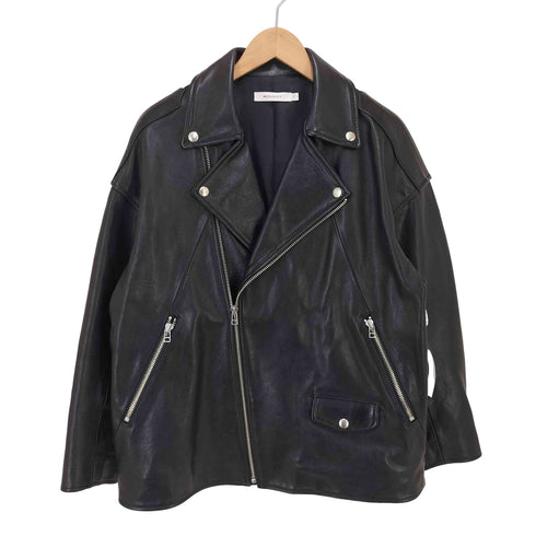 マウジー moussy LEATHER RIDERS ラムレザー ダブル ライダース ジャケット レディース FREE