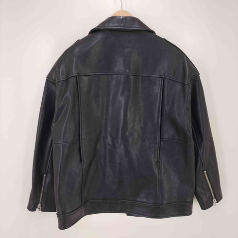 マウジー moussy LEATHER RIDERS ラムレザー ダブル ライダース ジャケット レディース FREE