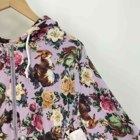 ジョイリッチ JOYRICH アニマル 花柄 総柄 プリント ジップアップ パーカー レディース import:L